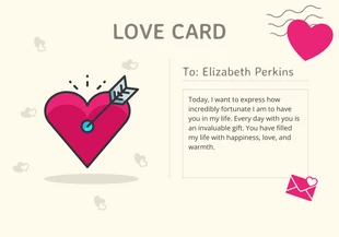 Free  Template: Cartão de amor minimalista bege