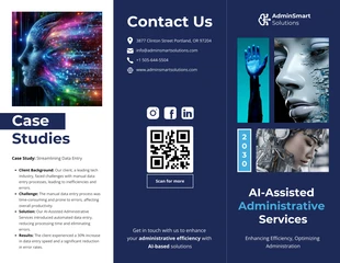 Free  Template: AI-Assisted Administrative Services C Fold Brochure