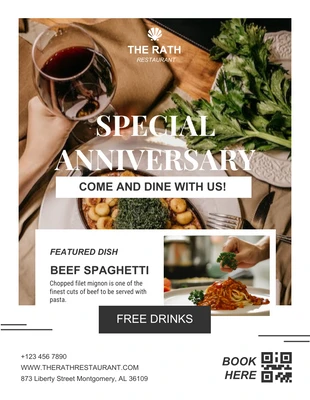 Free  Template: Folheto de restaurante minimalista branco