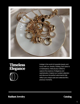 business  Template: Catálogo de joyería elegante oscura