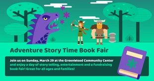 premium  Template: Community Book Fair Event Facebook Post