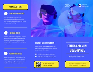 Free  Template: Ethics and AI in Governance C Fold Brochure