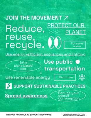 Free  Template: Green Climate Change Prevention Tips Poster