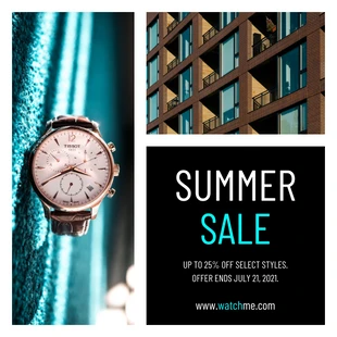 Free  Template: Layout de postagem no Instagram de venda de relógios