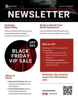 business  Template: Newsletter dei saldi VIP del Black Friday