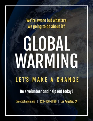 Free  Template: Global Warming Volunteer Poster