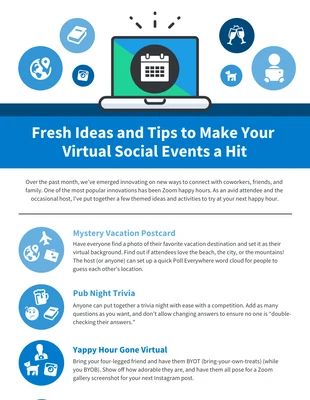 premium and accessible Template: Infografica sulla pianificazione di eventi sociali online