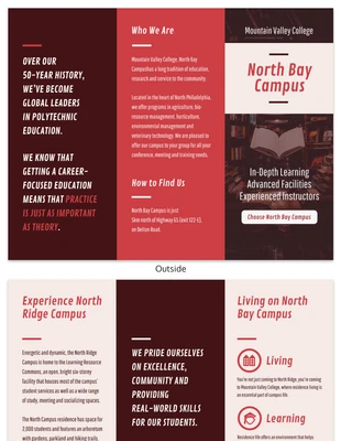 Free  Template: Red College Campus Tri Fold Brochure