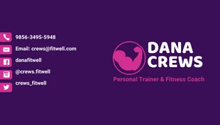 Free  Template: Purple Personal Trainer Business Card