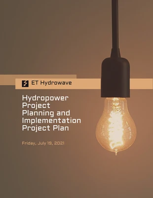Free  Template: Beige Hydropower Project Plan
