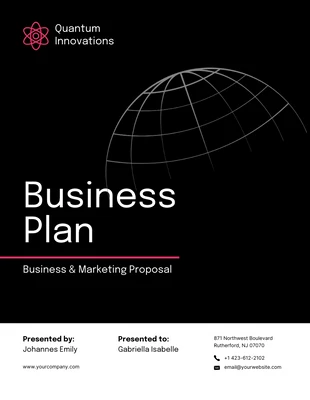 Free  Template: Black and Pink Biotech Business Plan