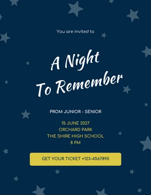 Free  Template: Marineblaues Prom Night Poster