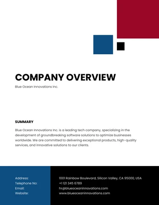 Free  Template: Minimalist Red And Blue Job Proposal