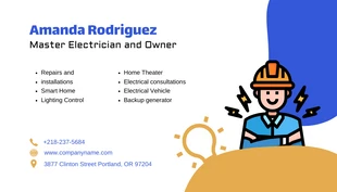 Pop Up Yellow Blue Business Card Electrician - Pagina 2