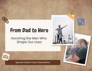 Free  Template: Wood Background Funny Father's Day Presentation