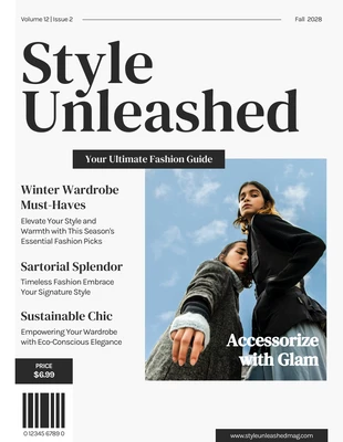 Free  Template: Magazine de mode propre et minimaliste