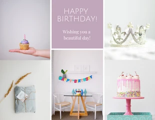 Free  Template: Collage de fotos de feliz cumpleaños