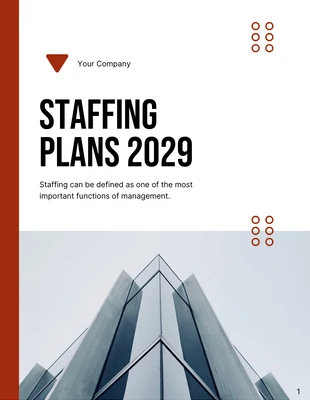 Free  Template: White And Red Minimalist Clean Modern Corporate Staffing Plans