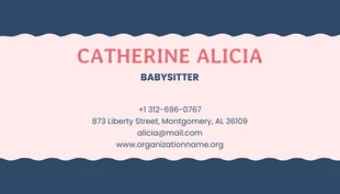Pink And Navy Babysitting Business Card - Page 2