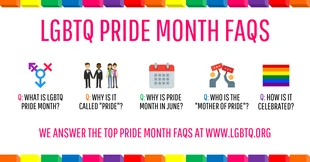 Free  Template: Top Pride Month FAQs Facebook-Post