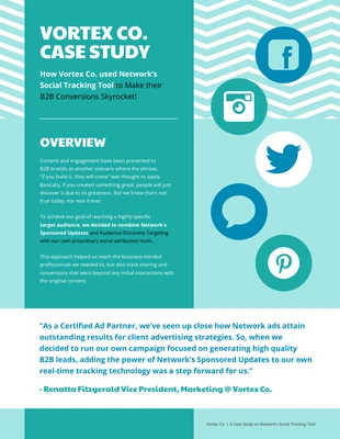 Teal Social Media Business Case Study Template