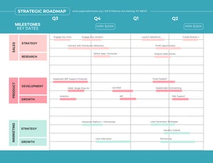 Free  Template: Green And Soft Pink Simple Strategic Roadmap