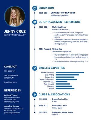 premium  Template: Blue Professional Student Resume