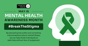 premium  Template: Post LinkedIn informativo sul mese di sensibilizzazione sulla salute mentale