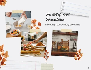 Free  Template: Presentación del álbum de recortes de alimentos en papel blanco