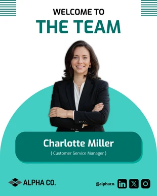 Free accessible Template: New Hire Announcement LinkedIn Social Media Template