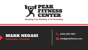 Dark Fitness Trainer Business Card