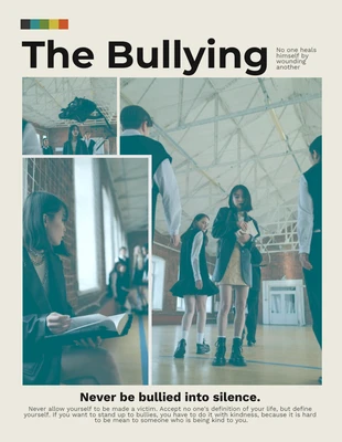 Free  Template: Movie Poster Style Anti Bullying Campaign