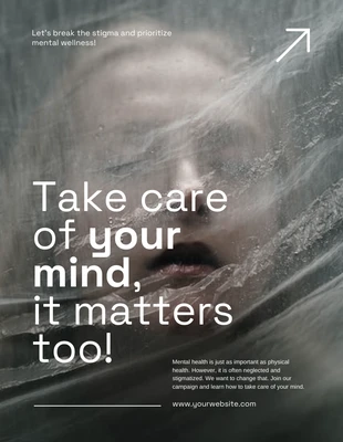 Free  Template: Dark Photo Background Mental Health Poster