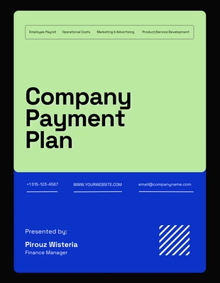 Free  Template: Plano de pagamento simples azul e verde