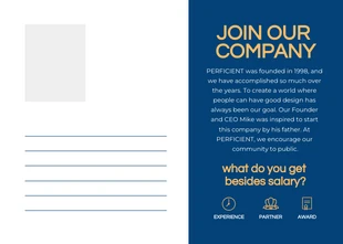 White And Navy Modern Professional Business Postcard - Pagina 2