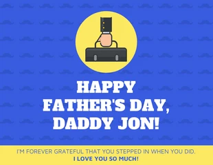 Free  Template: Blue Happy Father's Day Card