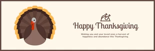 Free  Template: Bannière Happy Thanksgiving minimaliste propre beige et marron