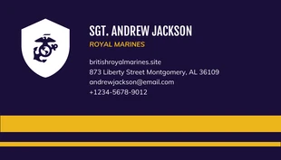 Navy And Yellow Modern Corporate Professional Military Business Card - Pagina 2