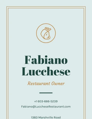 business  Template: Vintage Restaurant Business Card