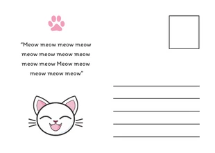Pink Cute Simple Cat Illustration Funny Postcard - Pagina 2