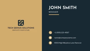 Black And Light Brown Modern Tech Solution Business Card - Pagina 2