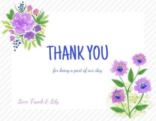 Free  Template: Carte de remerciement florale lavande