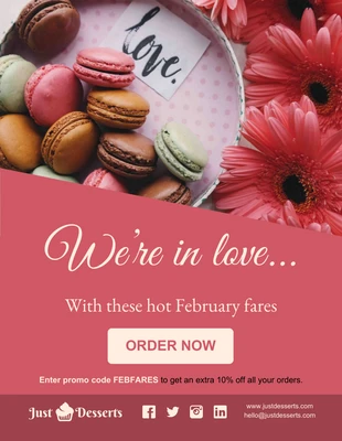 premium  Template: Newsletter promozionale via e-mail di San Valentino Rosso