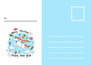 Light Blue And White Cute Illustration Funny Postcard - Seite 2
