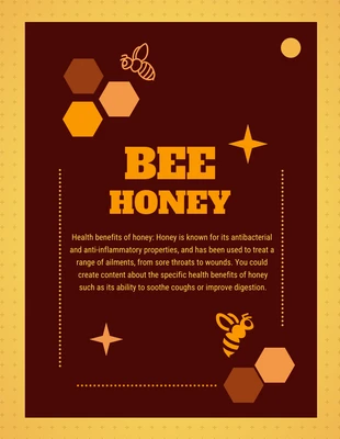 Free  Template: Cartaz dos benefícios do modelo de mel de abelha da floresta