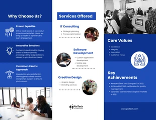 Blue Modern Company Profile Tri-fold Brochure - Página 2