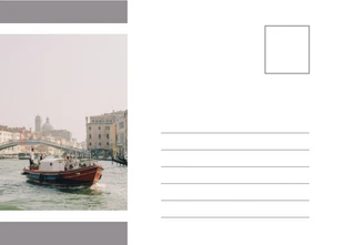 White And Grey Minimalist Elegant Modern Travel Postcard - Seite 2