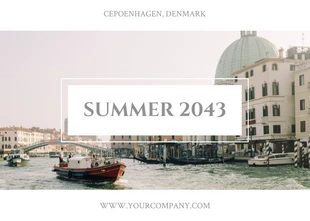 Free  Template: Cartão postal de viagem moderno, minimalista e elegante, branco e cinza