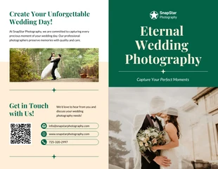 premium  Template: Modèle de Brochure de photographie de mariage