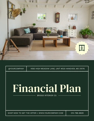 Free  Template: Green and White Furniture Finance Plan